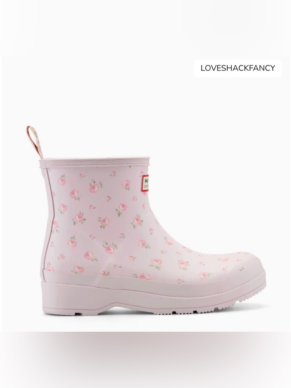 Hunter x LoveShackFancy Play Short Rain Boots Blooming Heirloom Floral 7 NWT